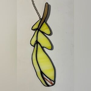 Yellow Stained Glass feather Suncatcher